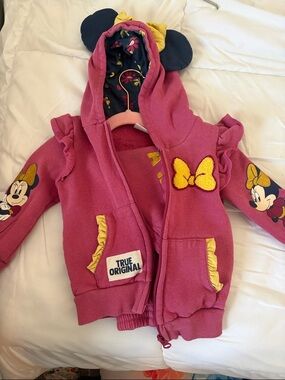 Girls' Pink Minnie Mouse Hooded Jacket and sweat pants- True Original
